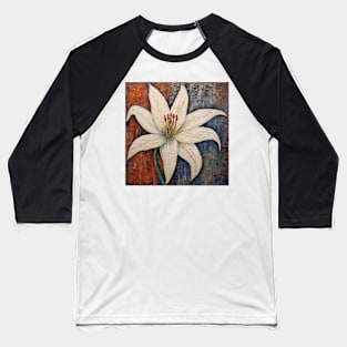 Single White Lily Flower Baseball T-Shirt